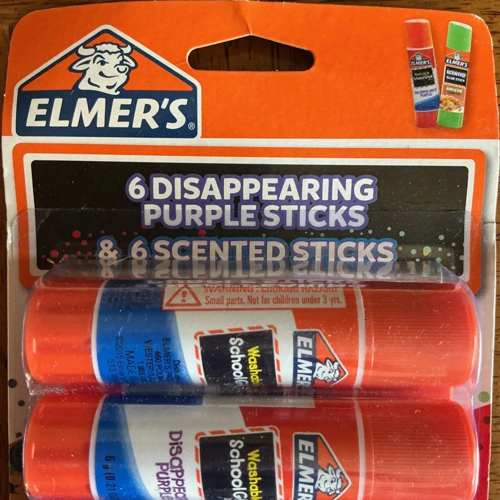 Elmers Glue Sticks 24 Pack Disappearing Purple & Scented Washable School Supply